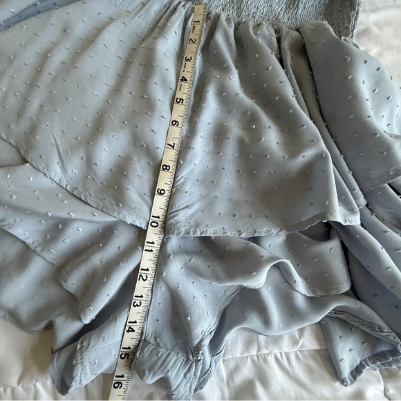 Harper & Ivy Light Blue Swiss Dot Ruffle Romper Size L - Picture 13 of 14